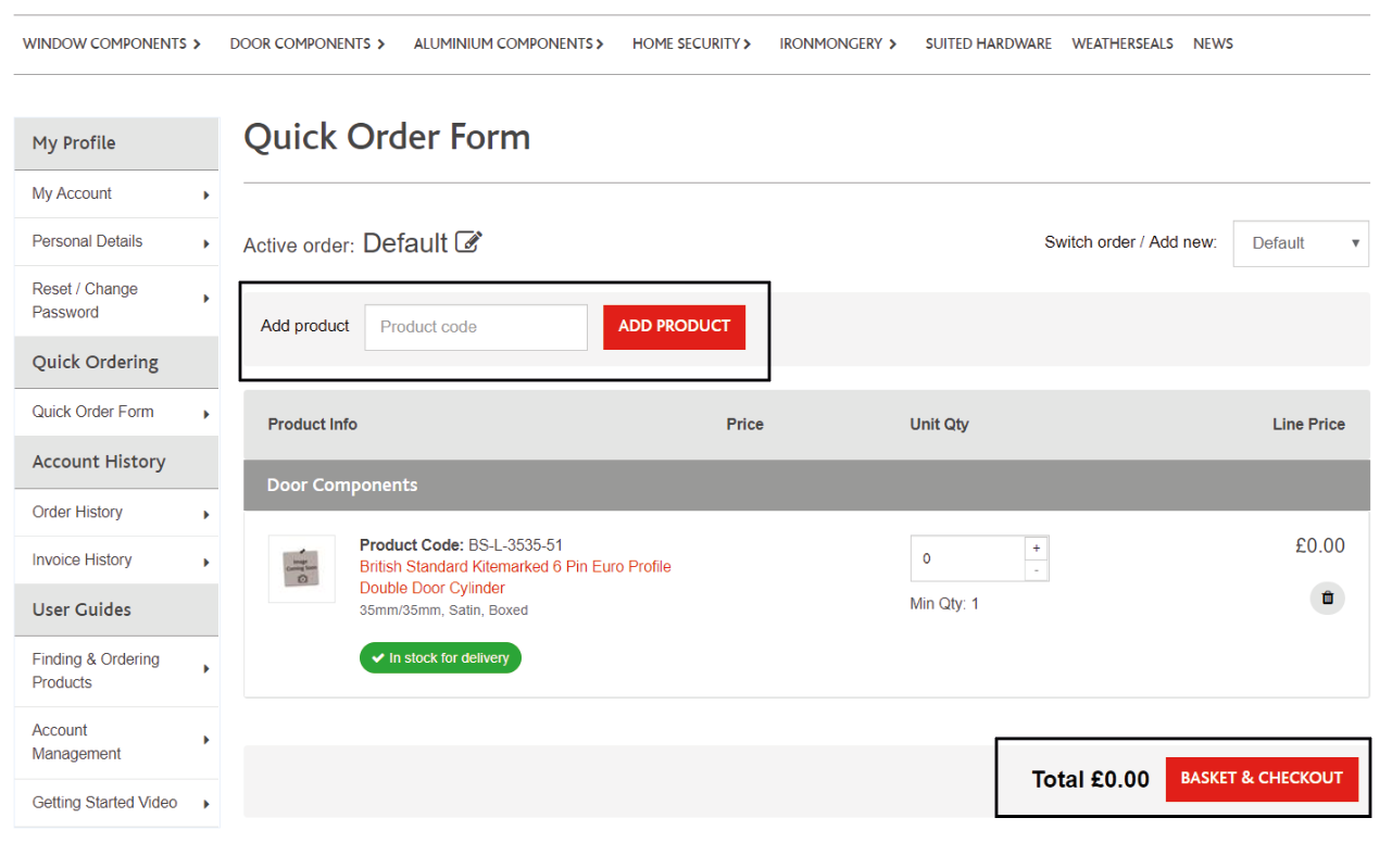 Quick Order Form 